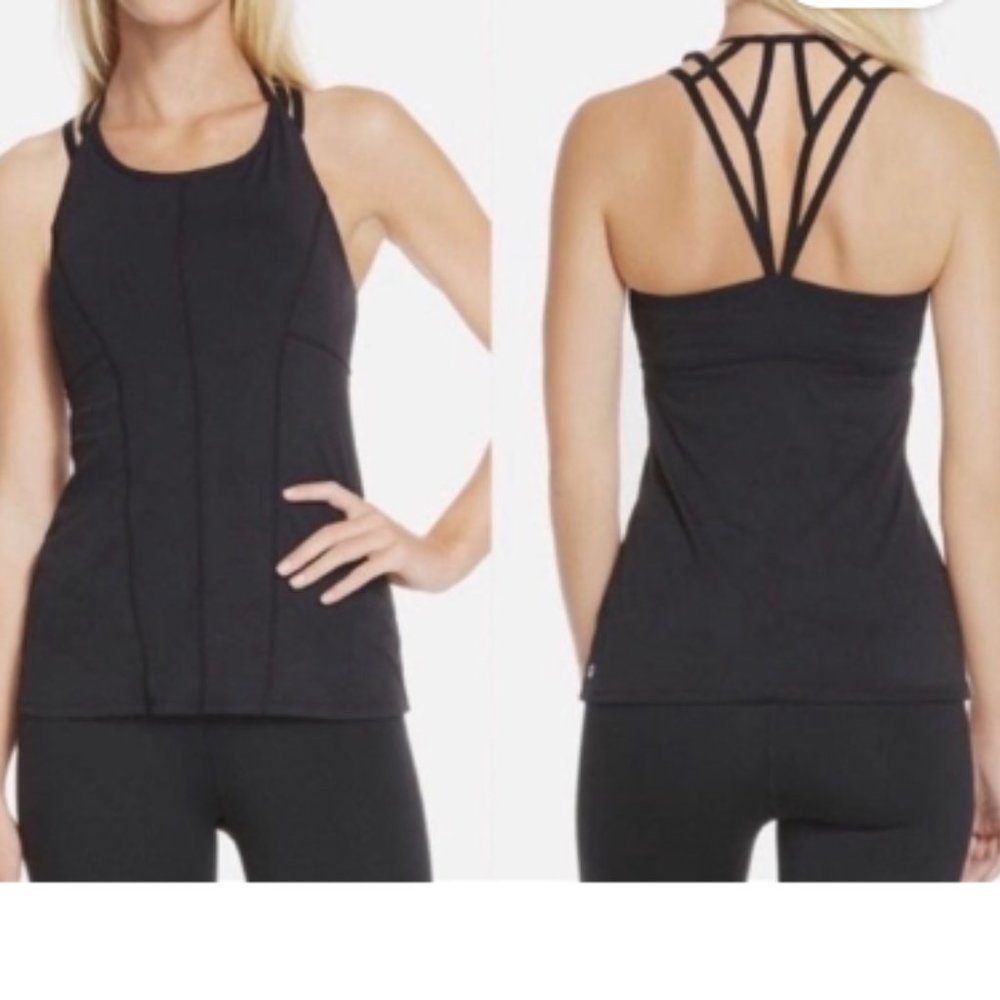Fabletics Black Strappy Back Top - image 1